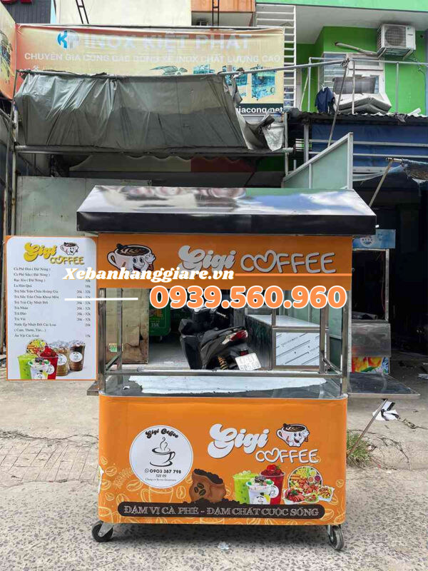 Xe Cà Phê Mang đi 1m4 có mái che